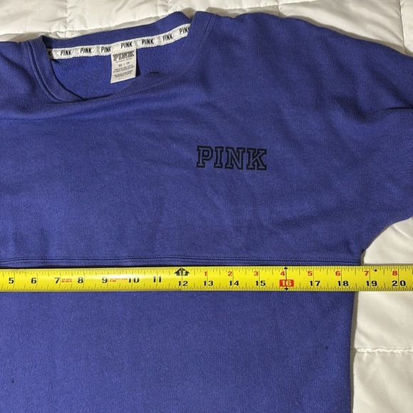Victoria's Secret Pink Sweatshirt Purple Crew Neck -Love Pink- Lightweight XS - Picture 6 of 8